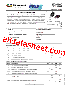 APT34M60B Datasheet PDF - Microsemi Corporation