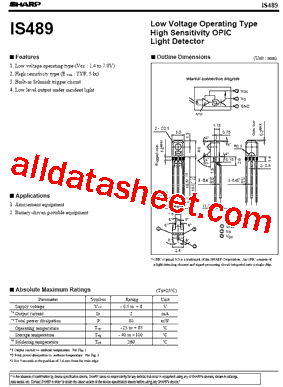 IS489 Datasheet PDF - Sharp Corporation
