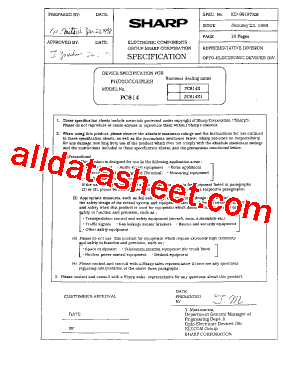 PC814 Datasheet PDF - Sharp Corporation
