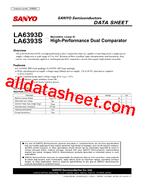 LA6393D Datasheet PDF - Sanyo Semicon Device