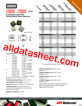 LP5035R-R56M Datasheet PDF - API Delevan