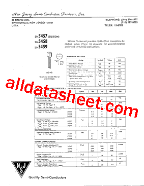 2N5457 Datasheet PDF - New Jersey Semi-Conductor Products, Inc.