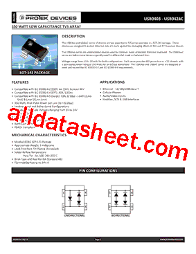 USB0403C Datasheet PDF - Protek Devices