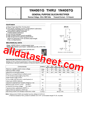 1N4001G Datasheet PDF - DIOTEC Electronics Corporation