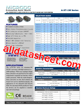 A-XT-1W Datasheet PDF - Microdc power Technology Co., Ltd