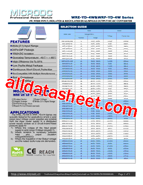 WRE-YD-4W Datasheet PDF - Microdc power Technology Co., Ltd