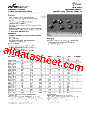 DRA73-R33-R Datasheet PDF - Cooper Bussmann, Inc.