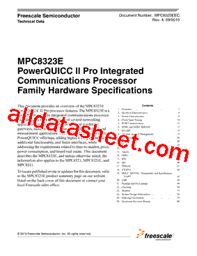 MPC8321ZQADDC Datasheet PDF - Freescale Semiconductor, Inc