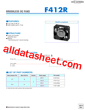 F412R-12LB Datasheet PDF - Cooper Bussmann, Inc.