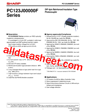 PC123CJ0000F Datasheet PDF - Sharp Corporation