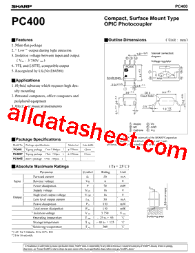 PC400 Datasheet PDF - Sharp Corporation