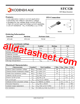 STC128 Datasheet PDF - KODENSHI_AUK CORP.