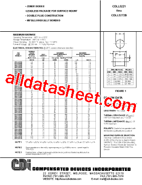 CDLL5222B Datasheet PDF - Compensated Deuices Incorporated