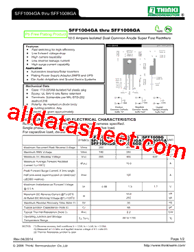 SFF1004GA Datasheet PDF - Thinki Semiconductor Co., Ltd.