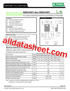 GSFA1601 Datasheet PDF - Thinki Semiconductor Co., Ltd.
