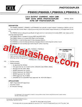 PS9552_V1 Datasheet PDF - California Eastern Labs