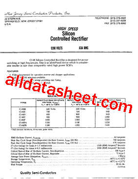 C148M Datasheet PDF - New Jersey Semi-Conductor Products, Inc.