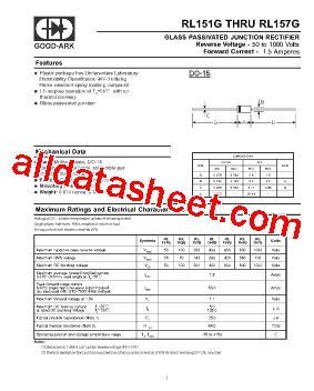 RL151G Datasheet PDF - GOOD-ARK Electronics