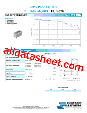 FLP-570 Datasheet PDF - SYNERGY MICROWAVE CORPORATION