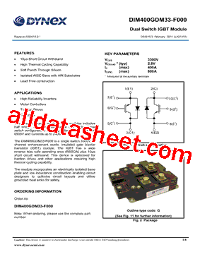 DIM400GDM33-F000 Datasheet PDF - Dynex Semiconductor