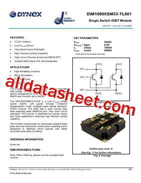 DIM1000XSM33-TL001 Datasheet PDF - Dynex Semiconductor