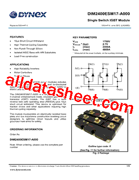 DIM2400ESM17-A000 Datasheet PDF - Dynex Semiconductor