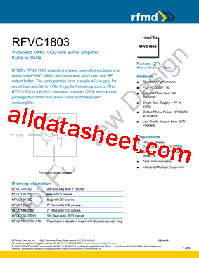 RFVC1803 Datasheet PDF - RF Micro Devices