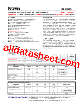 SPB-4810RLWG Datasheet PDF - Optoway Technology Inc