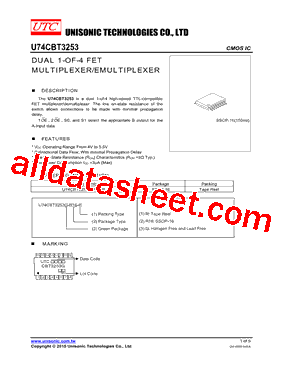 U74CBT3253G-R16-R Datasheet PDF - Unisonic Technologies