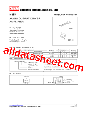 M28SG-X-T92-B Datasheet PDF - Unisonic Technologies