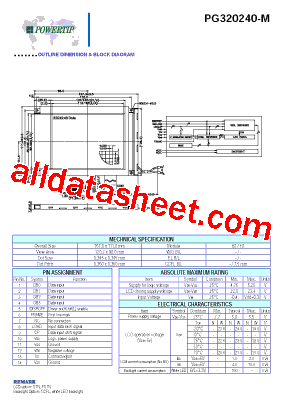 PG320240-M Datasheet PDF - Powertip Technology