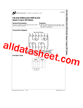 54LS32 Datasheet PDF - National Semiconductor (TI)