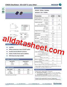MCSO2FV/CE Datasheet PDF - Golledge Electronics Ltd
