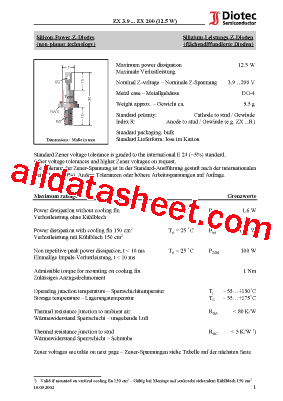 ZX3.9 Datasheet PDF - Diotec Semiconductor