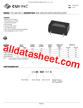 V78-500-SMT Datasheet PDF - CUI INC