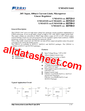 UM1431 Datasheet PDF - Union Semiconductor, Inc.
