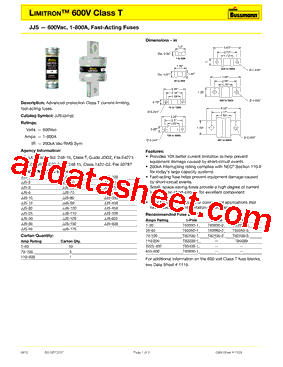 JJS-150 Datasheet PDF - Cooper Bussmann, Inc.