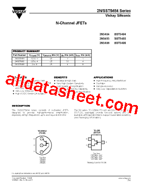 2N5484 Datasheet PDF - Vishay Siliconix