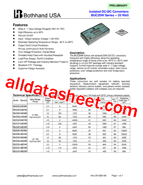 BUC20W Datasheet PDF - Bothhand USA, LP.