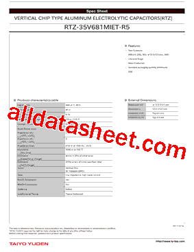 RTZ-35V681MIET-R5 Datasheet PDF - Taiyo Yuden (U.S.A.), Inc