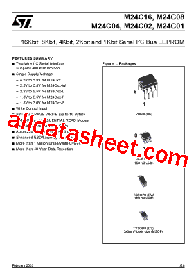 M24C01-RDS3T/G Datasheet PDF - STMicroelectronics